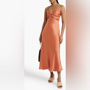 SIMKHAI Josette Satin Midi-Dress